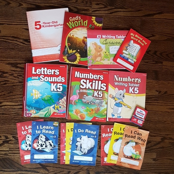 Other - A Beka 5K School books And Flashcards